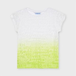 Size 5 Girls Mayoral White and Green Graphic Tee